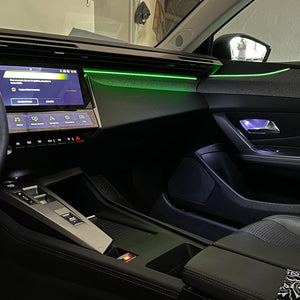 ambient light peugeot 308 bicolor verde/viola